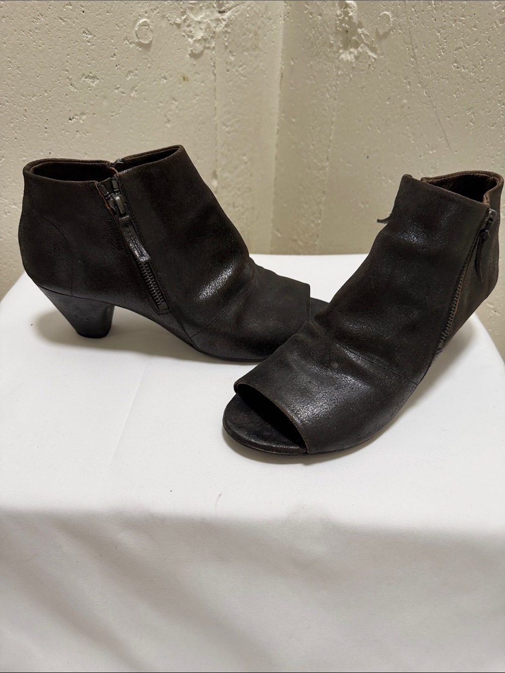 Marsell Black Open-Toe Zip Ankle Booties